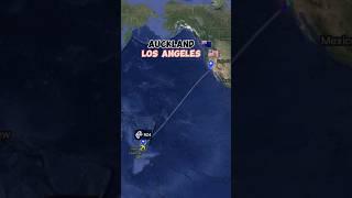 Auckland - Los Angeles  Air New Zealand Time Bending Flight Route