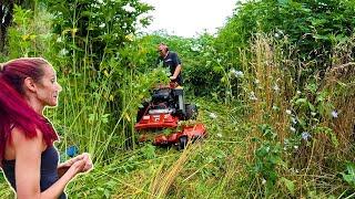 20FT TALL Overgrown YARD NOBODY Would MOW it for this SINGLE MOM SO I DID FOR FREE