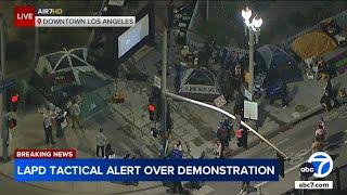 Protesters set up pro-Palestinian encampment outside LA City Hall