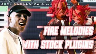 HOW TO MAKE FIRE MELODIES WITH STOCK PLUGINS  FL STUDIO BEGINNER TUTORIALS