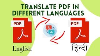 How to Translate PDF file English to Hindi  English to Hindi PDF Translate for Free  Translate PDF