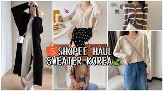 SHOPEE HAUL OUTER & SWEATER KOREA MURAH BERKUALITAS  OOTD WINTER FRIENDLY WAJIB PUNYA