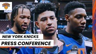 Jalen Brunson + Quentin Grimes + RJ Barrett  NY Knicks Practice Availability April 17 2023