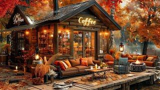 Gentle Jazz Music for Good Mood  Coffee Shop Outdoor in Autumn Forest by the Lakeside Ambience