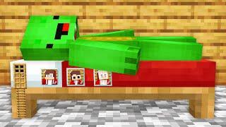 JJ Family Built a House inside Mikey’s BED in Minecraft Maizen
