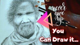 Simple Methods of Pencil Drawing I How to draw an old Man l  അപ്പൂപ്പനെ വരയ്ക്കാൻ പഠിക്കാം