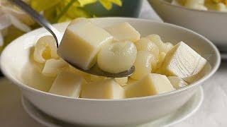 Soy Milk Longan Pudding  Soy Milk Agar-agar Recipe  Chinese New Year Dessert  豆浆桂圆布丁食谱  豆浆燕菜糕食谱