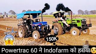 Powertrac Euro 60 vs Indo Farm 3055 Harrow Compilation   INDO FARM vs Powertrac Euro 