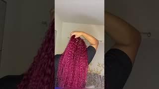 BURGUNDY KNOTLESS GODDESS BOX BRAIDS  USING HUMAN HAIR  #youtubeshorts #gypsybraids