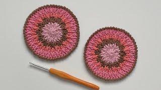 Crochet - TeaCoffee Coaster - Very Easy Pattern - Double Crochet & Front Post Double Crochet Stitch