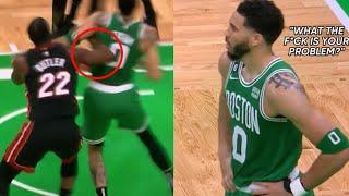 *UNSEEN* Jimmy Butler Pushes Jayson Tatum & Gets Him Mad “He Ain’t Stopping Me It’s Never Worked”