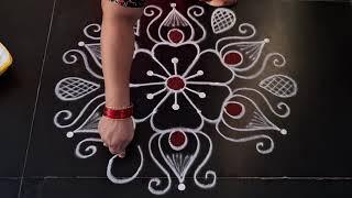 simple and easy festival lotus kolam  easy rangoli design  daily muggulu