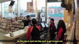 Marquez and Pedrosa surprise customers at Repsol service station