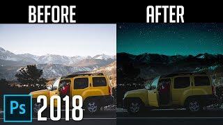 How to Turn Day into Night  Photoshop CC 2018 Tutorial