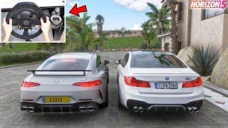 Forza Horizon 5 - BMW M5 F90 & Mercedes-AMG GT63 S 4-Door  Steering Wheel Gameplay Ft. K3BAB