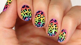 Rainbow Leopard Nail Art Lisa Frank Inspired