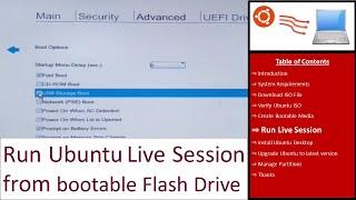 Run Ubuntu live session from bootable Flash Drive - Ubuntu Installation Tutorial # 08