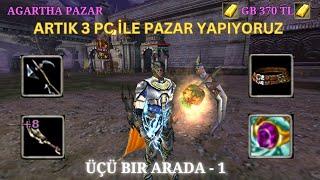 3 PC İle Pazar Nasıl Olur?  GB 370 TL  3ü 1 Arada - 1 #knightonline #agartha