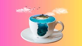 Photo Manipulation in Canva Tutorial  How to Insert Island into Coffee Cup