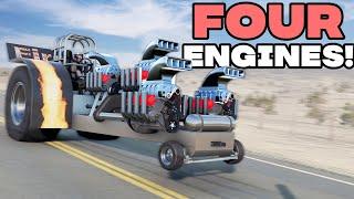 AWESOME New QUAD ENGINE Tractor Pulling Mod In BeamNG