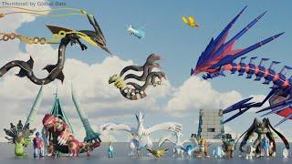 Legendary Pokemon Size comparison 3D 100+ Pokemon