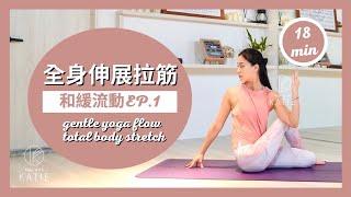 18 分鐘和緩流動-全身伸展拉筋18 min gentle yoga flow -total body stretch { Flow with Katie }