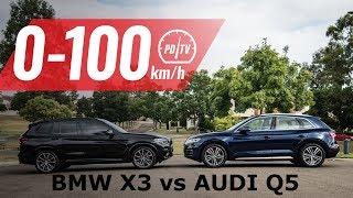 2019 Audi Q5 50 TDI vs BMW X3 xDrive30d 0-100kmh & engine sound