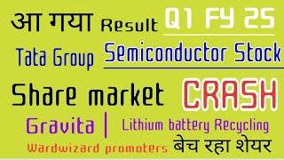 Stock market crash  Tata Group semiconductor share  Tejas result  Wardwizard  Gravita India