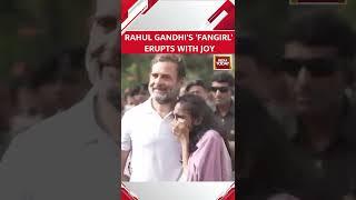 Rahul Gandhis Fangirl Erupts With Joy During Bharat Jodo Yatra #shorts  #viralshorts