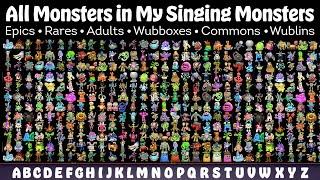 All Monsters in My Singing Monsters by Alphabetical order  All Sounds & Animations 4.3.3