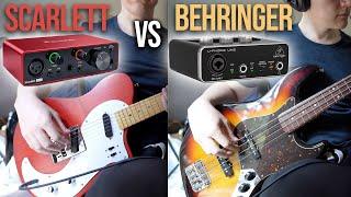 Focusrite Scarlett Solo 3rd Gen vs Behringer U-Phoria UM2  Guitar and Bass Examples