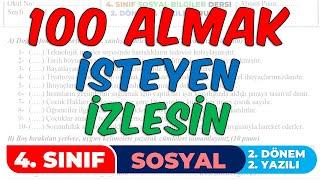 4. Sınıf Sosyal Bilgiler 2. Dönem 2. Yazılı  2022-2023 3. Örnek