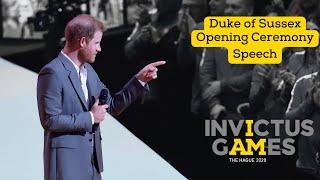 The Duke of Sussexs Opening Ceremony Speech  Invictus Games The Hague 2020