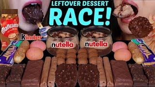 ASMR LEFTOVER DESSERT RACE MINI DOVE ICE CREAM BARS CHOCOLATE CHIP MOUSSE CAKE NUTELLA KINDER 먹방