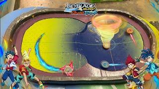 Ragnaruk & Valkyrie VS Hyperion & Helios  Beyblade Burst QuadStrike Tetra Stadium