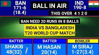 India Vs Bangladesh World Cup Super 8 Match Score & Commentary  IND vs BAN Match Today