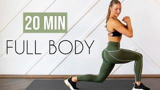 20 MIN FULL BODY WORKOUT -  Small Space Friendly No Equipment No Jumping