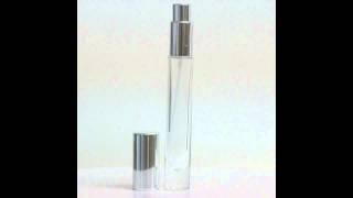 14 oz 7.5ml Tall Cylinder Glass Bottle w Silver Spray Pump