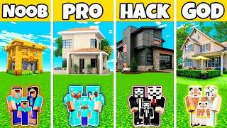 Minecraft Battle Noob vs Pro vs Hacker vs God Family Dream House Base Build Challenge  Animation