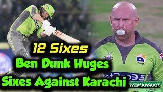 Ben Dunk Huges Sixes Against Karachi  Karachi Kings vs Lahore Qalandars  Match 23  PSL 2020 MB1