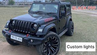 Black PPF On Thar Thar Modified With Black PPF paint Protection Film Black PPFMahindra Thar 2022