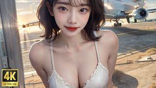 4K Ai 룩북 Ai art 승무원 스튜어디스 직업 체험 #2  Stewardess スチュワーデス 空中小姐  lookbook model vrog