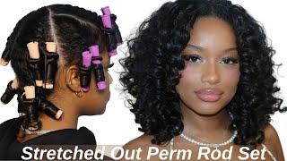 STRETCHED PERM ROD TUTORIAL FOR FULL & BOUNCY CURLS  NATURAL HAIR CARE