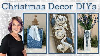 Shabby Rustic Christmas Decor DIY Crafts Blue and WhiteScrap Wood