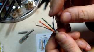 #124 How to install an RJ45 connector on a CAT5 Ethernet network Patch Cable - DIY Repair