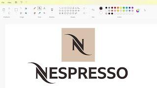How to draw a Nespresso logo using MS Paint  How to draw on your computer