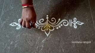 Easy border rangoli designs  Simple side kolam designs  Border muggulu  Daily rangoli