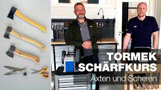 Schärfen von Äxten und Scheren  Teil 2  Tormek Live Schärfkurs