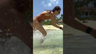 Girls just have Funawesome Caribbean beach asmr #beach #thrill #shorts