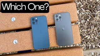 Apple iPhone 12 Pro Color Comparison Graphite Black and Pacific Blue  Shots of Both Colors 